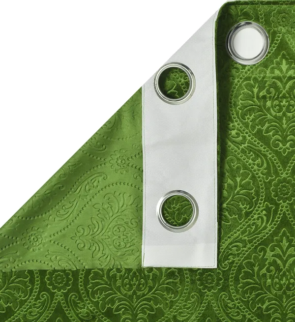 Pack_Of_2_Green_Velvet_Curtains_For_Long_Door/Door/Window