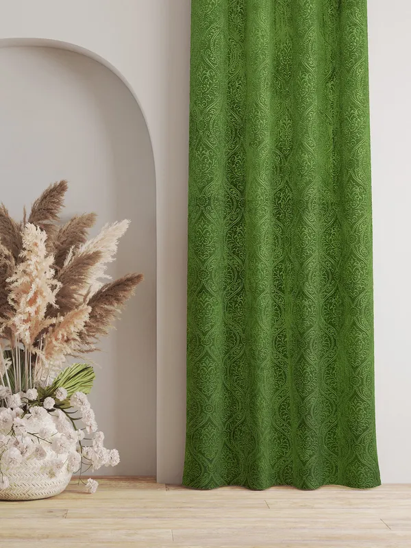 Pack_Of_2_Green_Velvet_Curtains_For_Long_Door/Door/Window