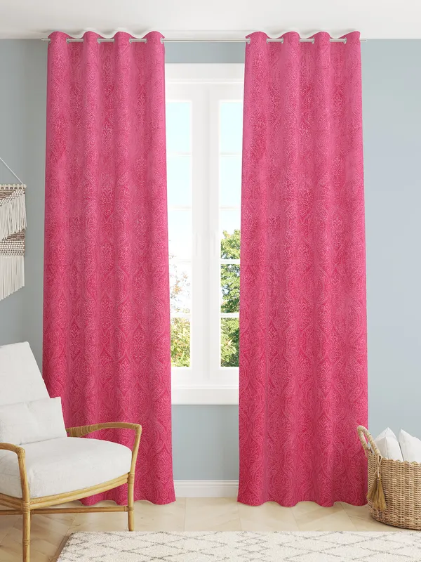 Pack_Of_2_Pink_Velvet_Curtains_For_Long_Door/Door/Window