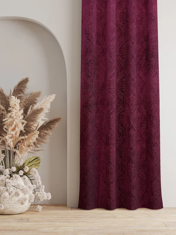 Pack_Of_2_Wine_Velvet_Curtains_For_Long_Door/Door/Window