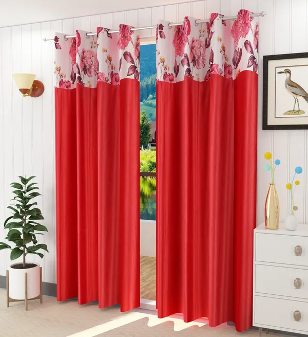 Pack_Of_2_Maroon_Polyester_Curtains_For_Long_Door/Door/Window