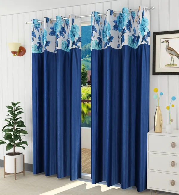Pack_Of_2_Navy_Blue_Polyester_Curtains_For_Long_Door/Door/Window