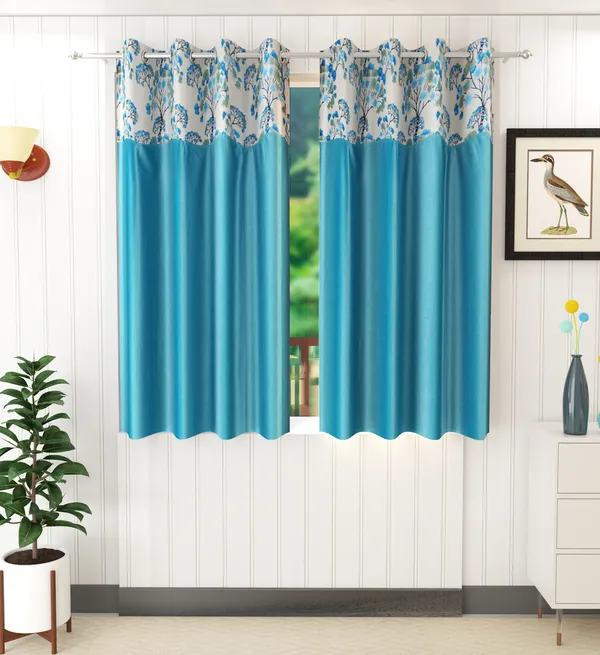 Pack_Of_2_Aqua_Blue_Polyester_Curtains_For_Long_Door/Door/Window