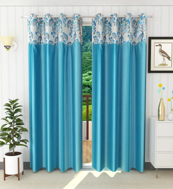 Pack_Of_2_Aqua_Blue_Polyester_Curtains_For_Long_Door/Door/Window