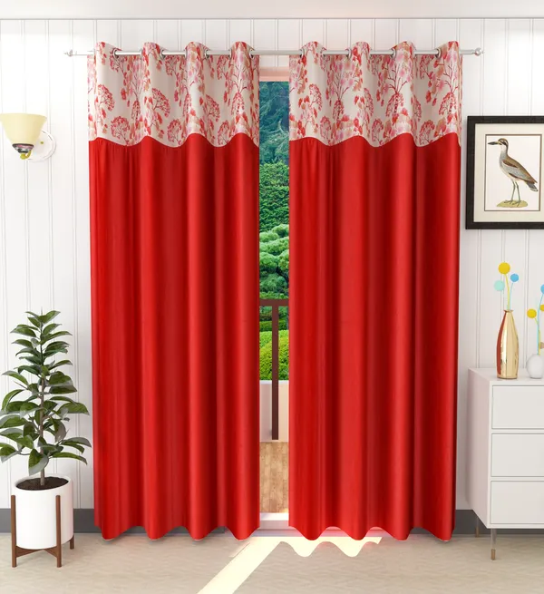 Pack_Of_2_Maroon_Polyester_Curtains_For_Long_Door/Door/Window