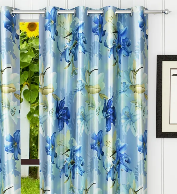 Pack_of_2_Polyester_Floral_Room_Darkening_Curtain_Panel_for_Door,_Window,_Long_Door_-_Blue