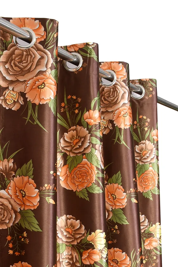 Pack_of_2_Polyester_Floral_Room_Darkening_Curtain_Panel_for_Door,_Window,_Long_Door_-_Coffee