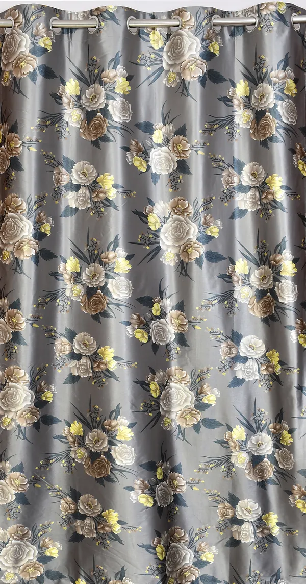 Pack_of_2_Polyester_Floral_Room_Darkening_Curtain_Panel_for_Door,_Window,_Long_Door_-_Grey
