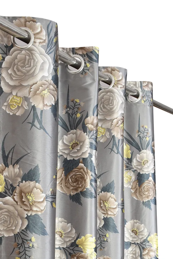 Pack_of_2_Polyester_Floral_Room_Darkening_Curtain_Panel_for_Door,_Window,_Long_Door_-_Grey