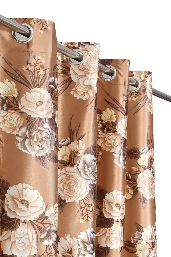 Pack_of_2_Polyester_Floral_Room_Darkening_Curtain_Panel_for_Door,_Window,_Long_Door_-_Light_Brown