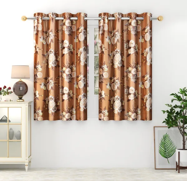 Pack_of_2_Polyester_Floral_Room_Darkening_Curtain_Panel_for_Door,_Window,_Long_Door_-_Light_Brown