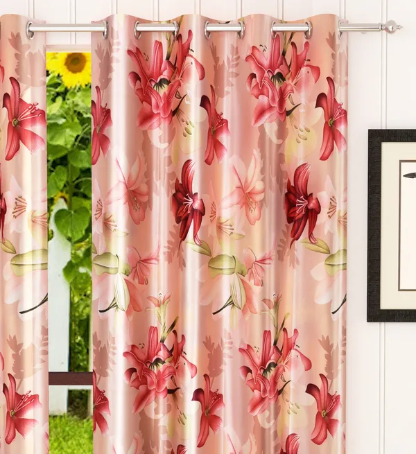 Pack_of_2_Polyester_Floral_Room_Darkening_Curtain_Panel_for_Door,_Window,_Long_Door_-_Maroon