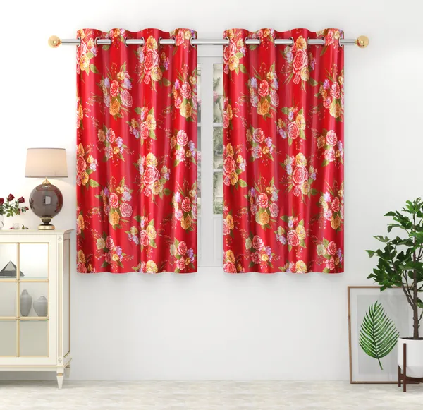 Pack_of_2_Polyester_Floral_Room_Darkening_Curtain_Panel_for_Door,_Window,_Long_Door_-_Maroon