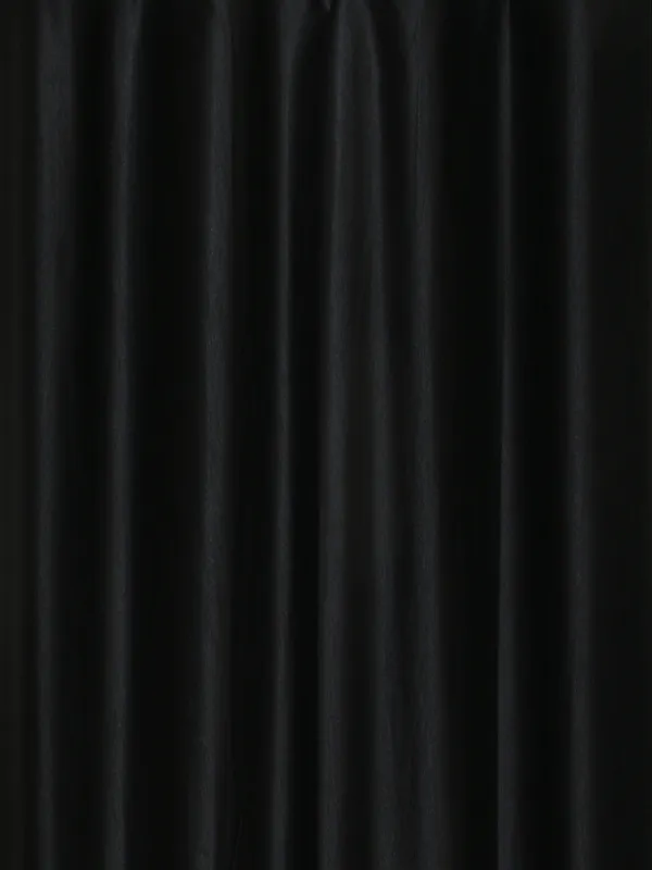Pack_Of_2_Black_Polyester_Curtains_For_Long_Door/Door/Window
