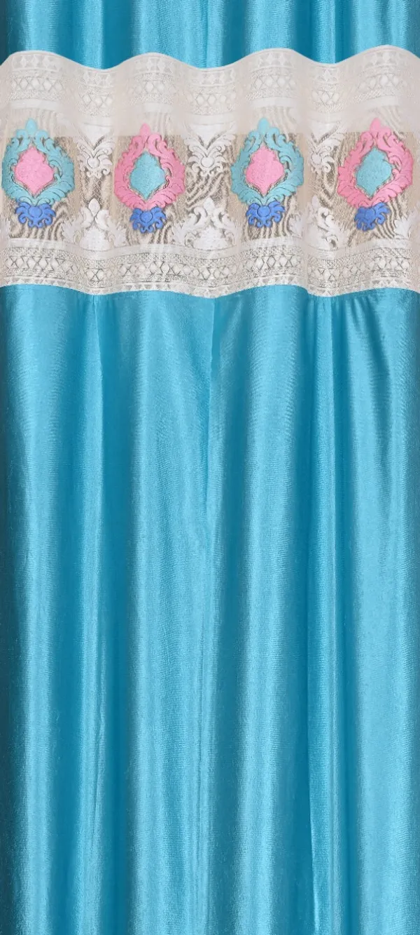 Pack_Of_2_Aqua_Blue_Polyester_Curtains_For_Long_Door/Door/Window