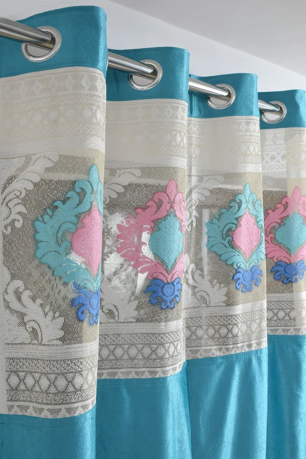 Pack_Of_2_Aqua_Blue_Polyester_Curtains_For_Long_Door/Door/Window