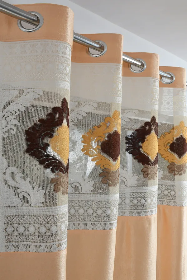 Pack_Of_2_Beige_Polyester_Curtains_For_Long_Door/Door/Window