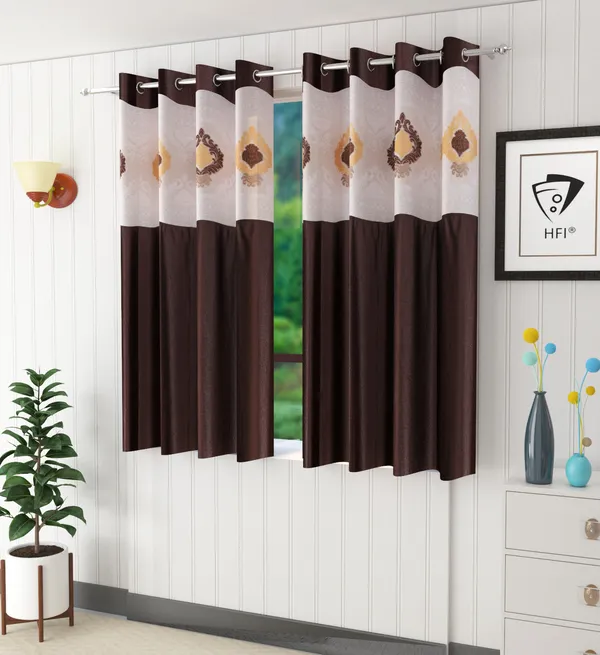 Pack_Of_2_Coffee_Polyester_Curtains_For_Long_Door/Door/Window
