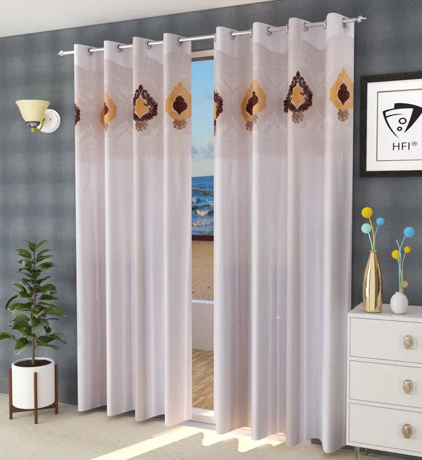Pack_Of_2_Cream_Polyester_Curtains_For_Long_Door/Door/Window