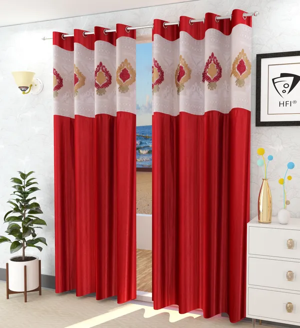 Pack_Of_2_Maroon_Polyester_Curtains_For_Long_Door/Door/Window