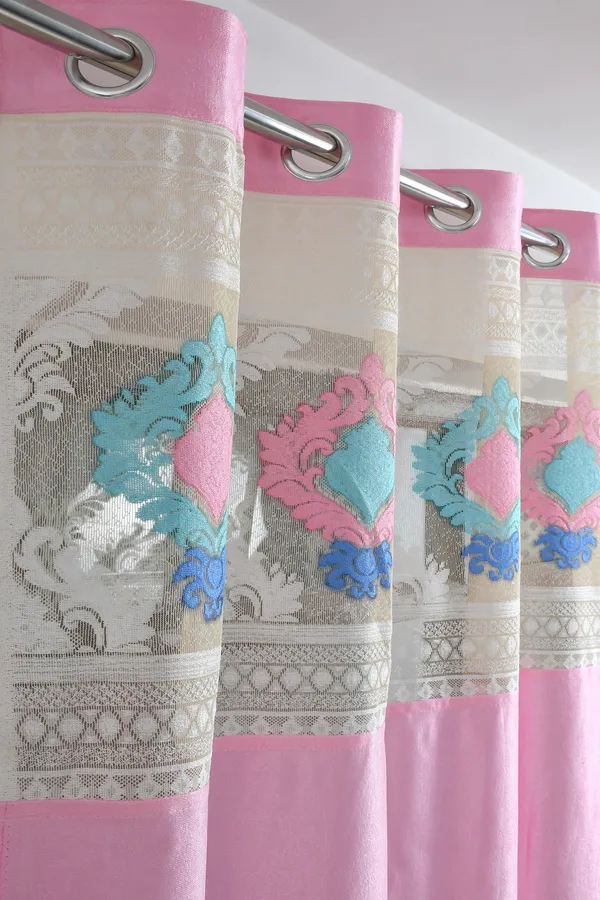 Pack_Of_2_Pink_Polyester_Curtains_For_Long_Door/Door/Window