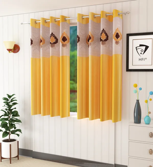 Pack_Of_2_Yellow_Polyester_Curtains_For_Long_Door/Door/Window