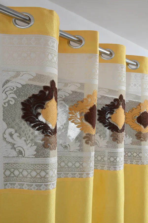 Pack_Of_2_Yellow_Polyester_Curtains_For_Long_Door/Door/Window