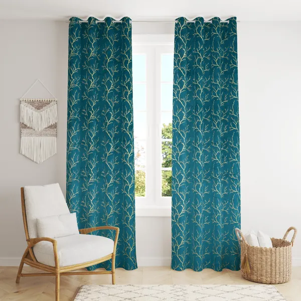 Pack_Of_2_Aqua_Blue_Velvet_Curtains_For_Long_Door/Door/Window