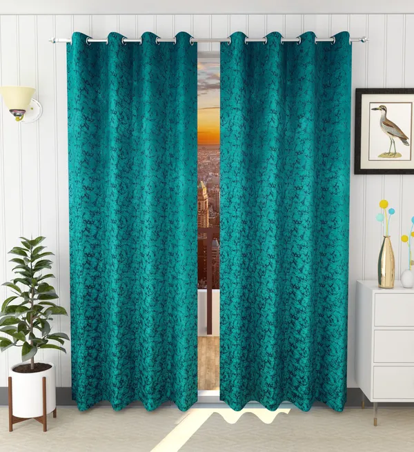 Pack_Of_2_Aqua_Blue_Velvet_Curtains_For_Long_Door/Door/Window