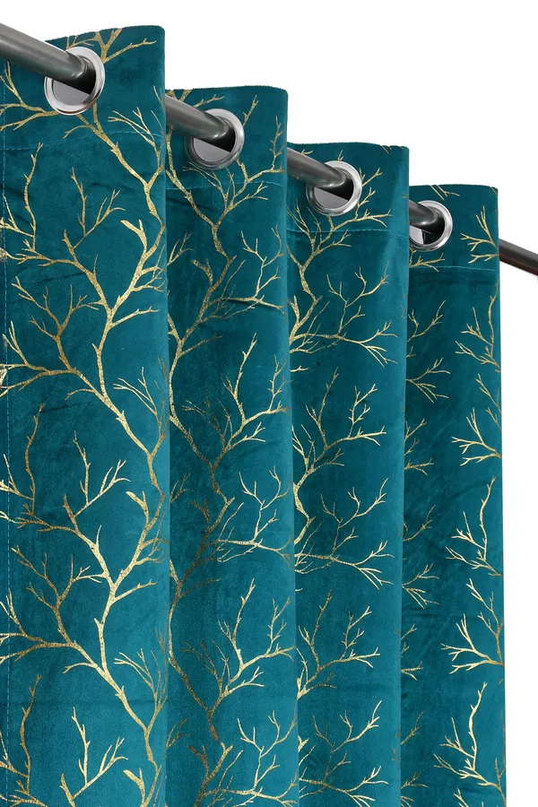 Pack_Of_2_Aqua_Blue_Velvet_Curtains_For_Long_Door/Door/Window