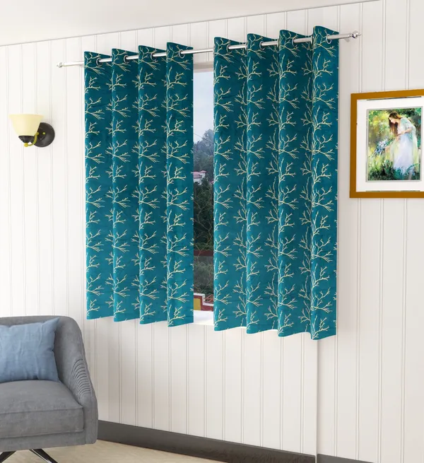 Pack_Of_2_Aqua_Blue_Velvet_Curtains_For_Long_Door/Door/Window