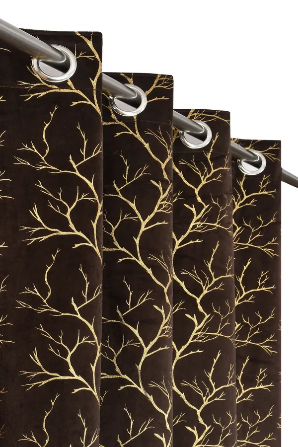 Pack_Of_2_Coffee_Velvet_Curtains_For_Long_Door/Door/Window