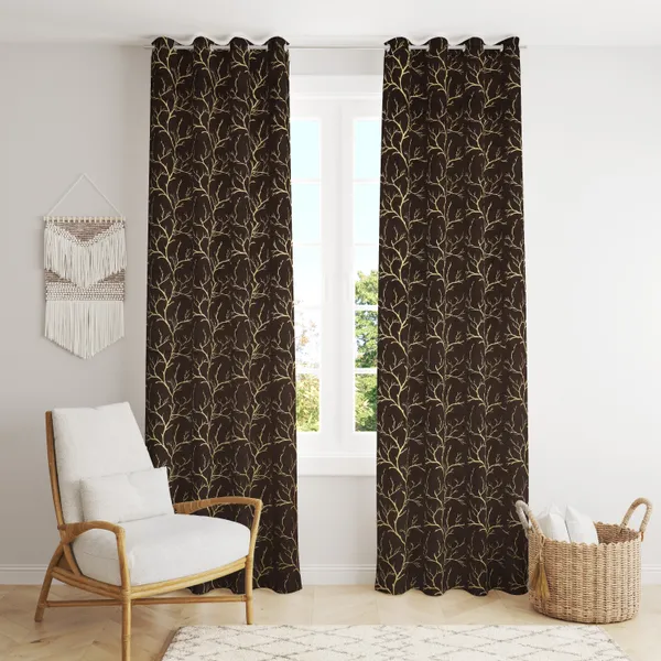 Pack_Of_2_Coffee_Velvet_Curtains_For_Long_Door/Door/Window