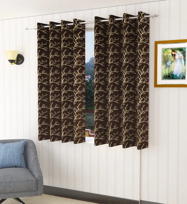Pack_Of_2_Coffee_Velvet_Curtains_For_Long_Door/Door/Window