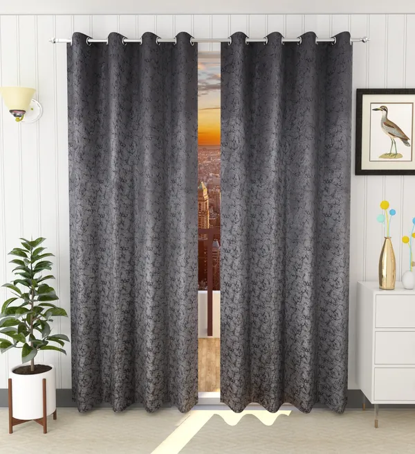 Pack_Of_2_Grey_Velvet_Curtains_For_Long_Door/Door/Window