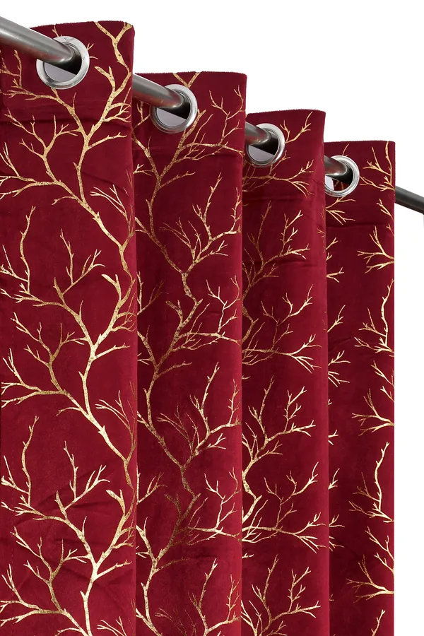 Pack_Of_2_Maroon_Velvet_Curtains_For_Long_Door/Door/Window