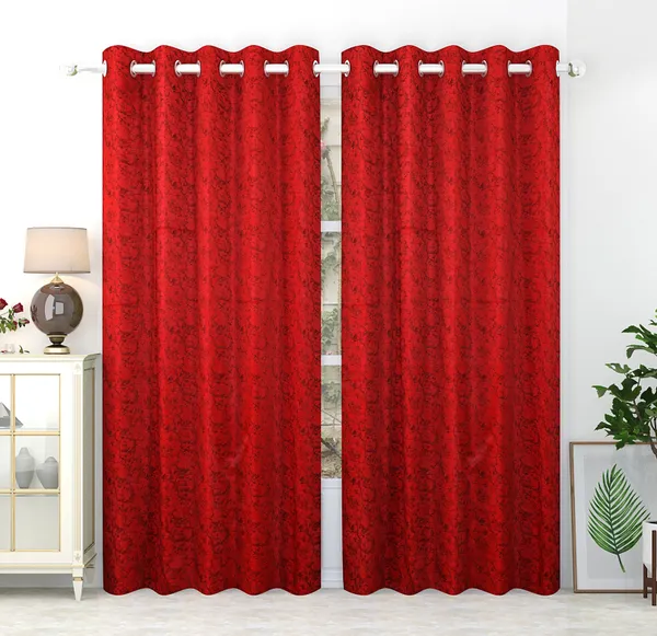 Pack_Of_2_Maroon_Velvet_Curtains_For_Long_Door/Door/Window