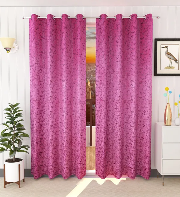 Pack_Of_2_Pink_Velvet_Curtains_For_Long_Door/Door/Window