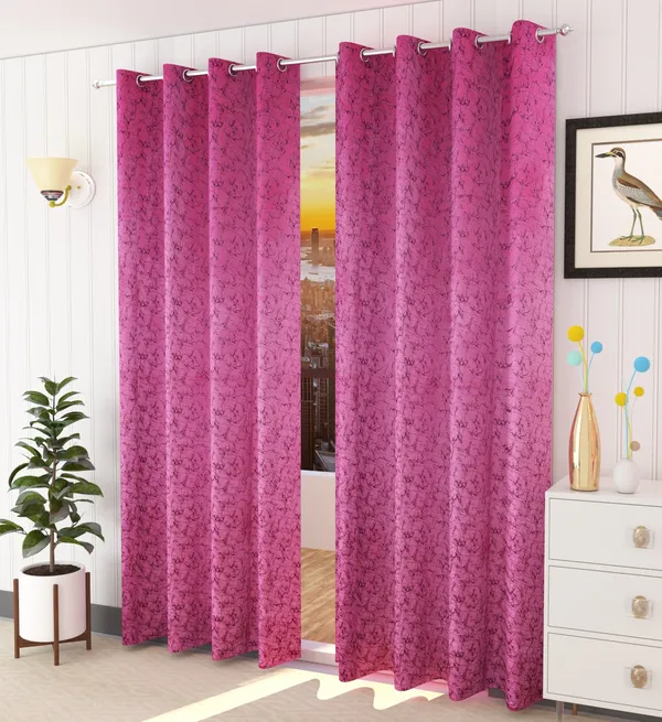 Pack_Of_2_Pink_Velvet_Curtains_For_Long_Door/Door/Window