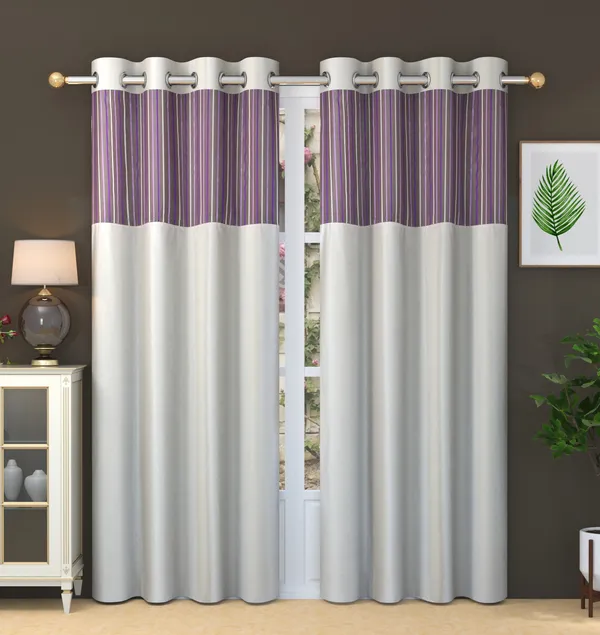 Pack_Of_2_Cream_Polyester_Curtains_For_Long_Door/Door/Window