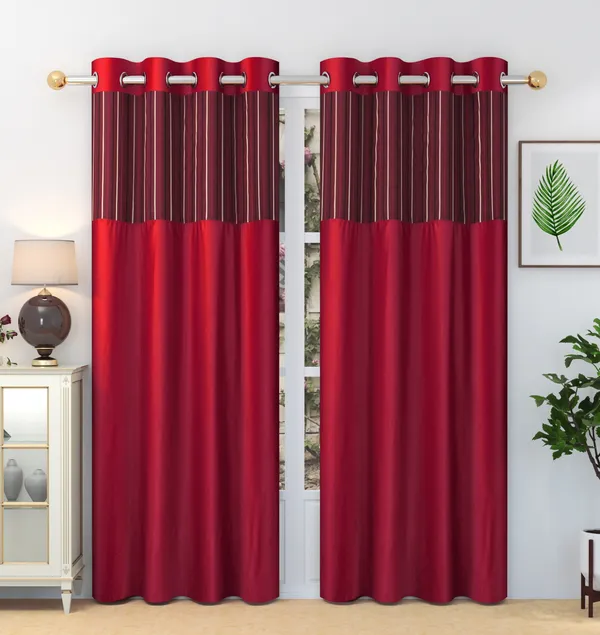 Pack_Of_2_Maroon_Polyester_Curtains_For_Long_Door/Door/Window