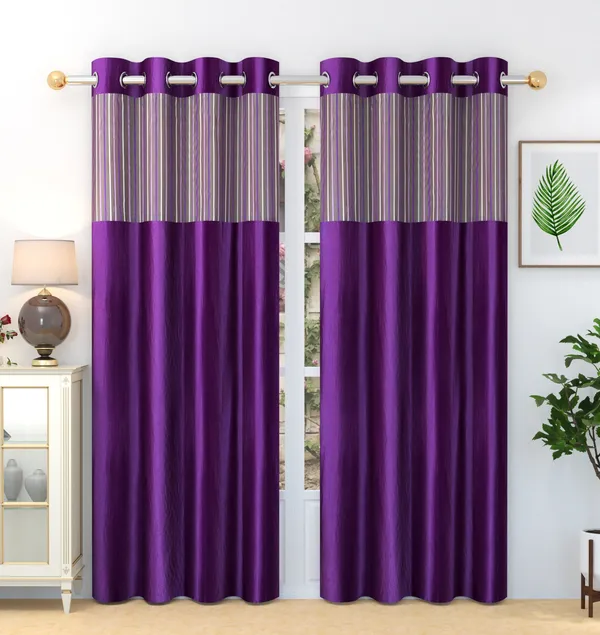 Pack_Of_2_Purple_Polyester_Curtains_For_Long_Door/Door/Window