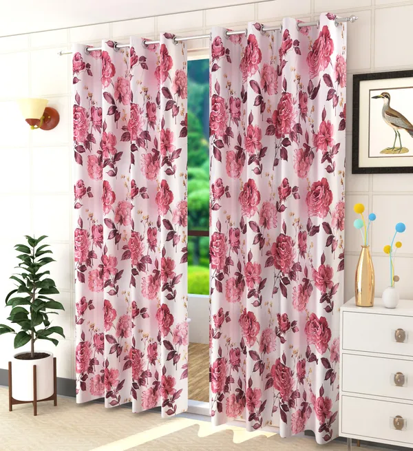 Maroon_Pack_of_2_Polyester_Floral_Room_Darkening_Curtain_Panel_for_Door,_Window,_Long_Door