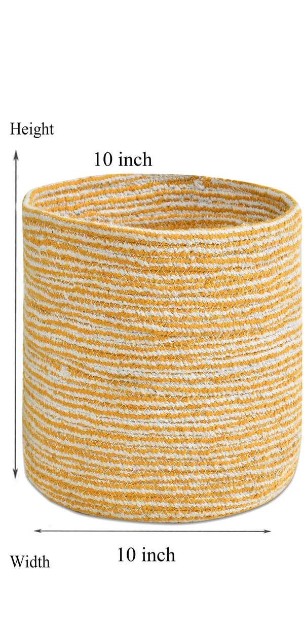 Yellow_Braided_Cotton_Baskets_|_Storage_Bins_Organizer_|_Laundry,_Toys_&_Planter_Basket-_Set_of_2_(10_Inch)_-_Yellow