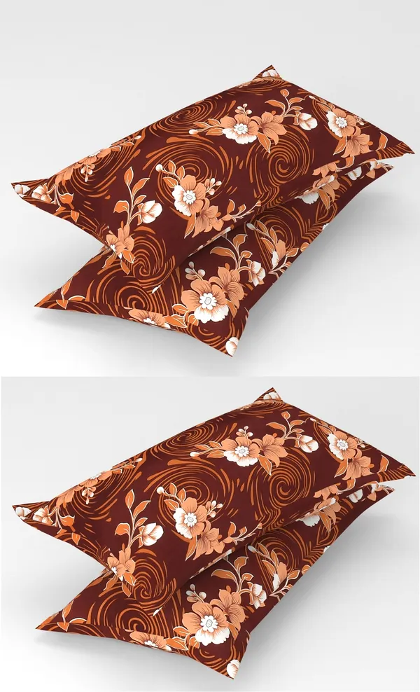 Brown::Peach_Printed_Pillow_Covers_(Pack_of_4,_43_cm*67_cm,_Brown,_Peach)