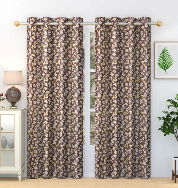Pack_Of_2_Wine_Polyester_Curtains_For_Long_Door/Door/Window