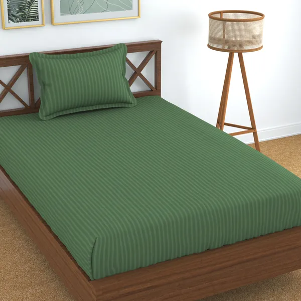 Green_140_TC_Glace_Cotton_Single_Striped_Flat_Bedsheet_(Pack_of_1,_Dark_Green)