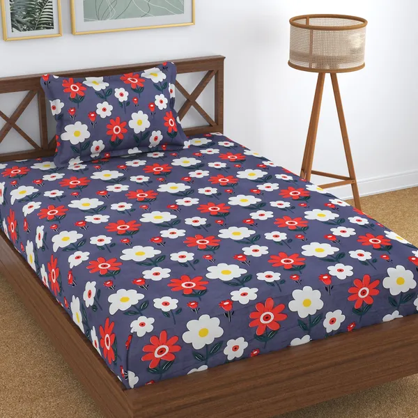 Blue_140_TC_Single_Floral_Flat_Bedsheet_(Pack_of_1,_Grey)