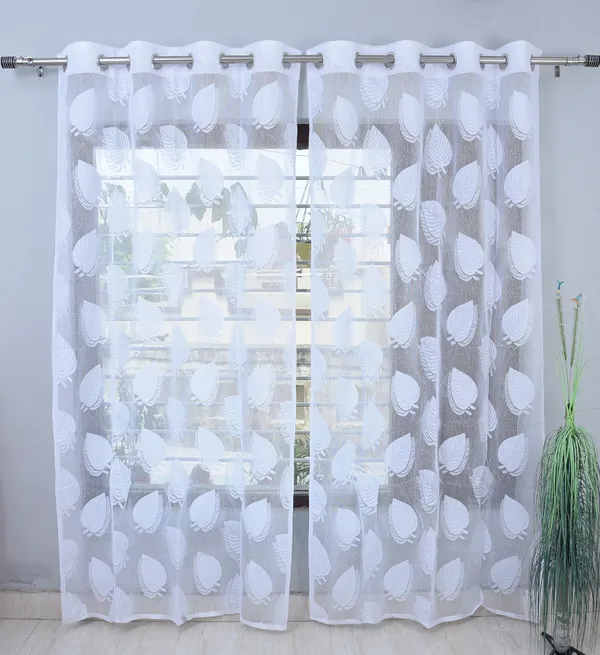 Pack_Of_2_White_Polyester_Curtains_For_Long_Door/Door/Window