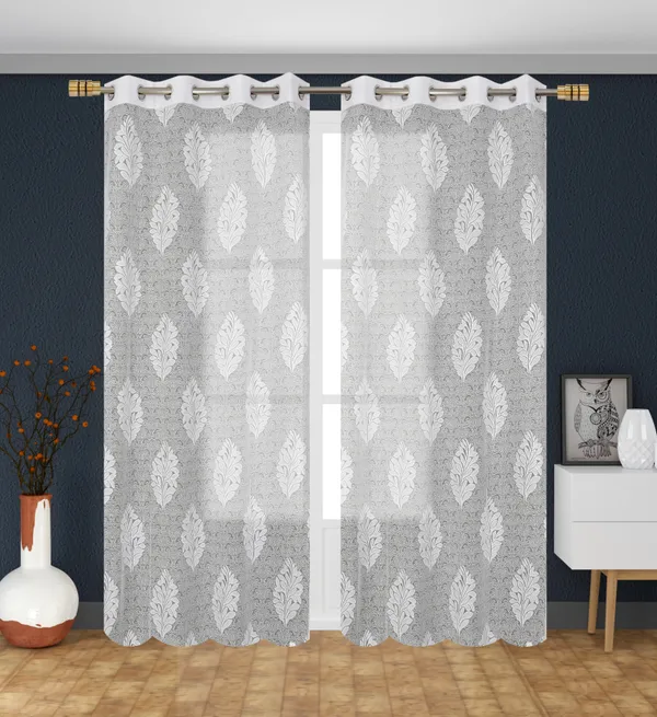 Pack_Of_2_White_Polyester_Curtains_For_Long_Door/Door/Window